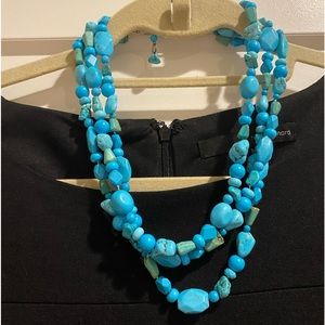 Turquoise necklace. 3 tier.